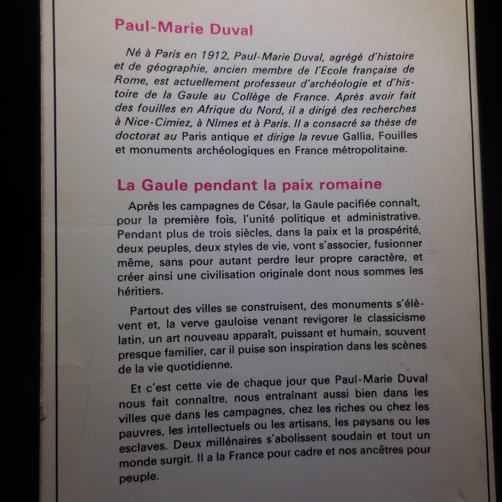 N23.4 Paul-Marie Duval 1976 The Gaul During The Roman Peace History Hachette