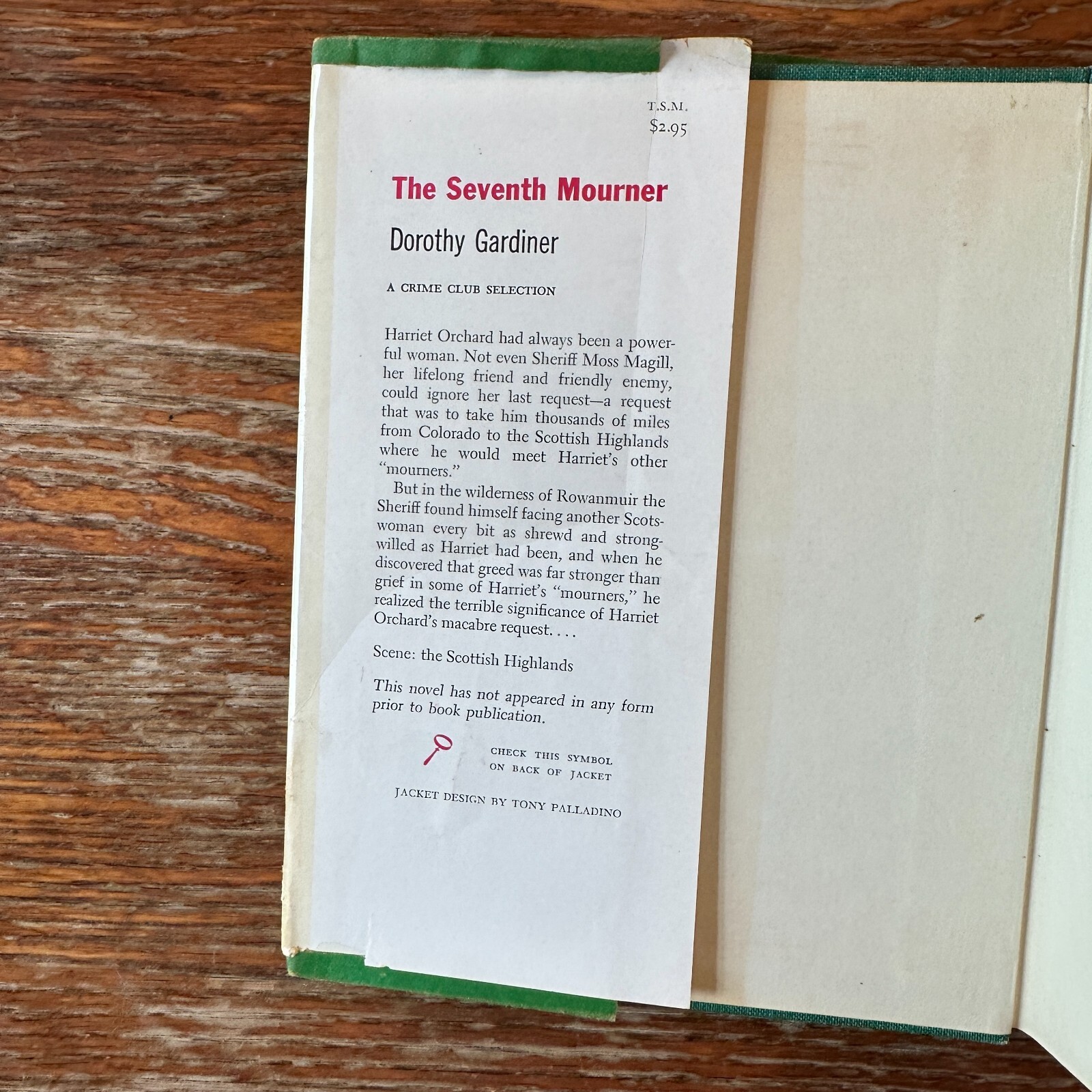 The 7th Mourner by Dorothy Gardiner 1958 Crime Club First Edition Hardcover GOOD