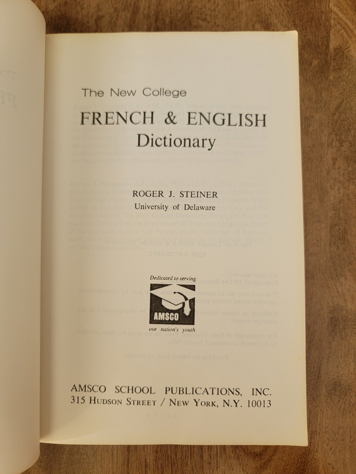 French Dictionary An Amsco School Publication