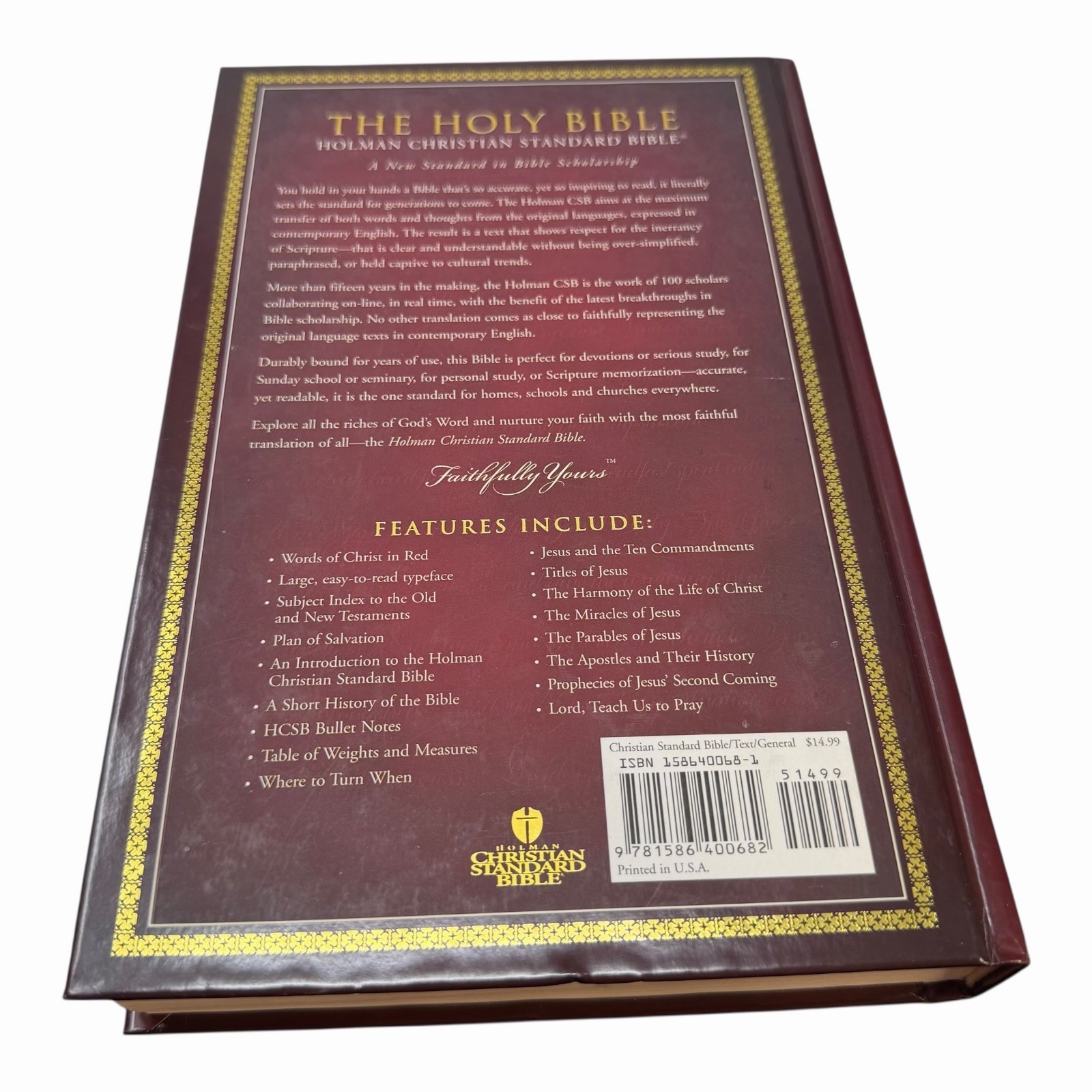 HCSB Red-Letter Text Bible Printed Hardcover Red Letter Text Edit
