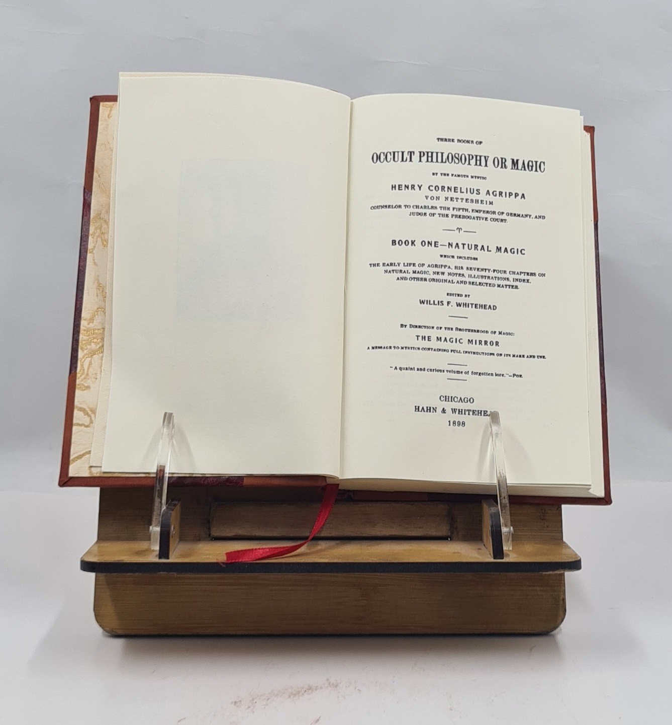 Three books of occult philosophy or magic 1898 [LEATHER BOUND]