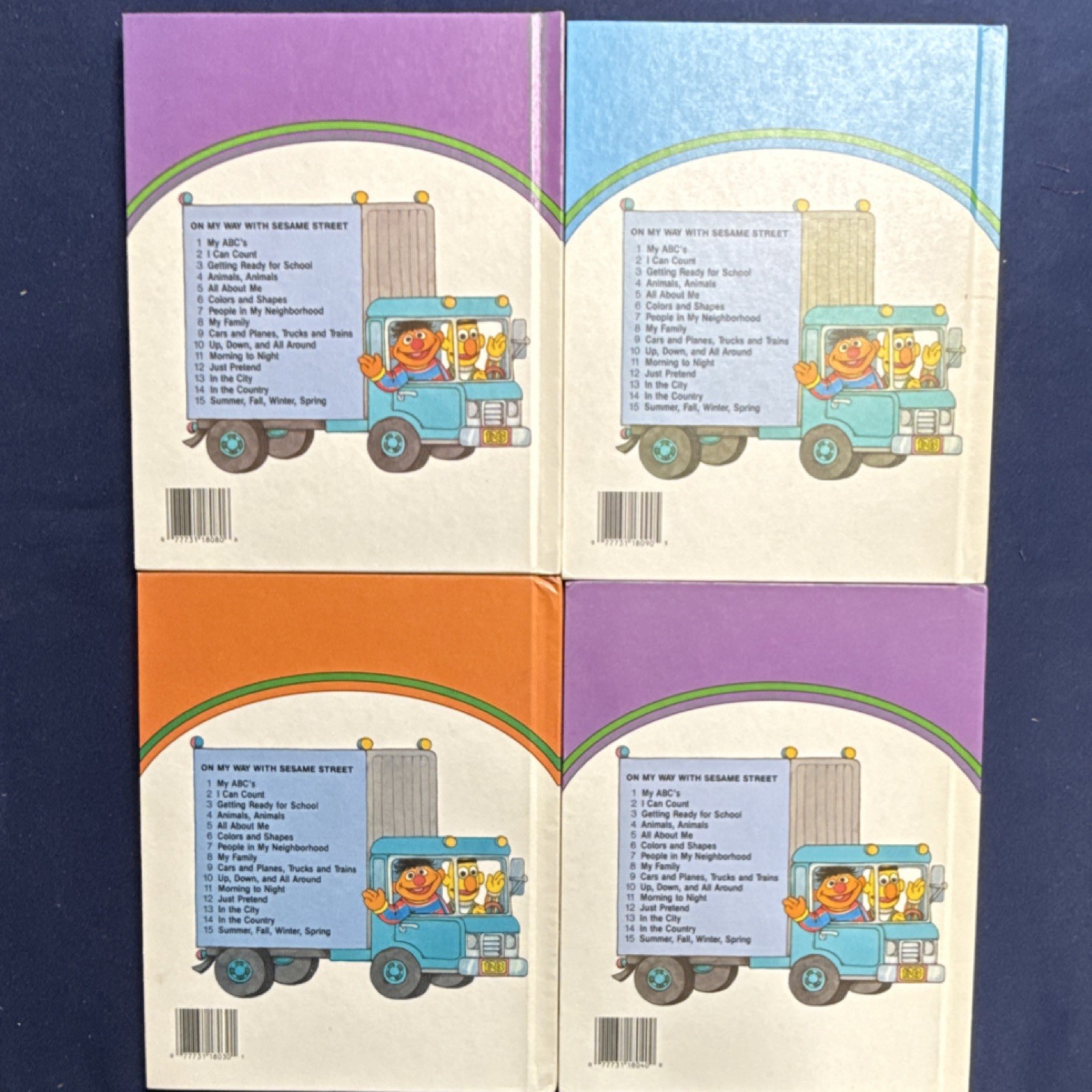 On My Way with Sesame Street Hardcover Lot (4 Books) Vol 3,4,8,9 Illustrated