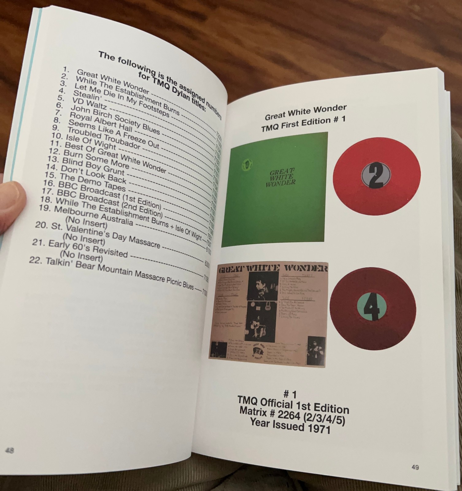Book 6×9 132 page Illustrated picture book detailed guide Bob Dylan TMOQ/TMQ