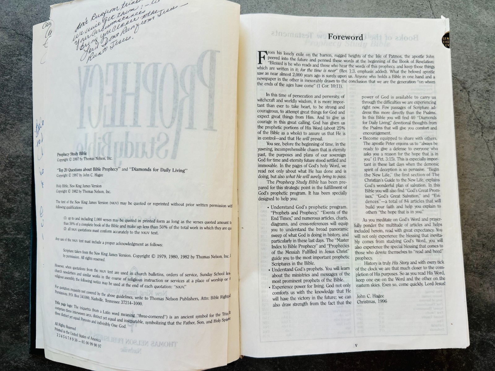 Prophecy Study Bible Hardcover Book 1997