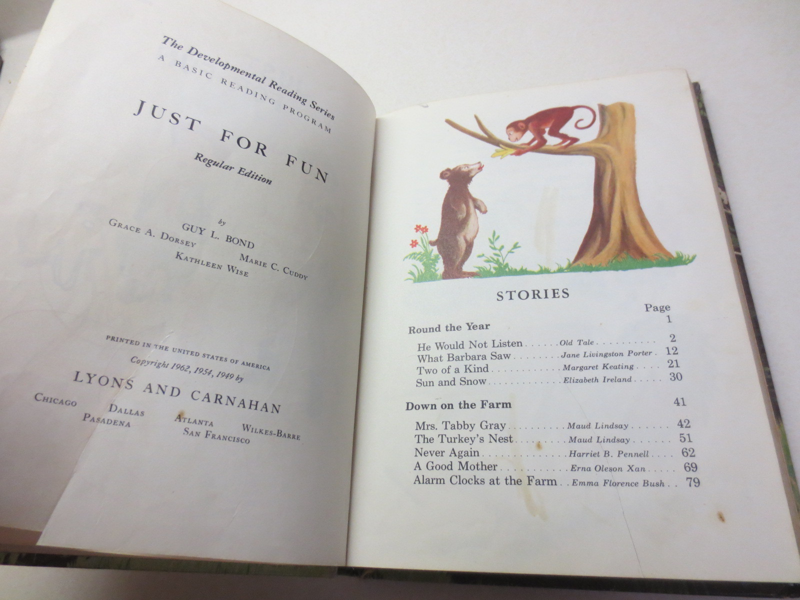 Just For Fun Regular Edition The Developmental Reading Series vintage hardcover
