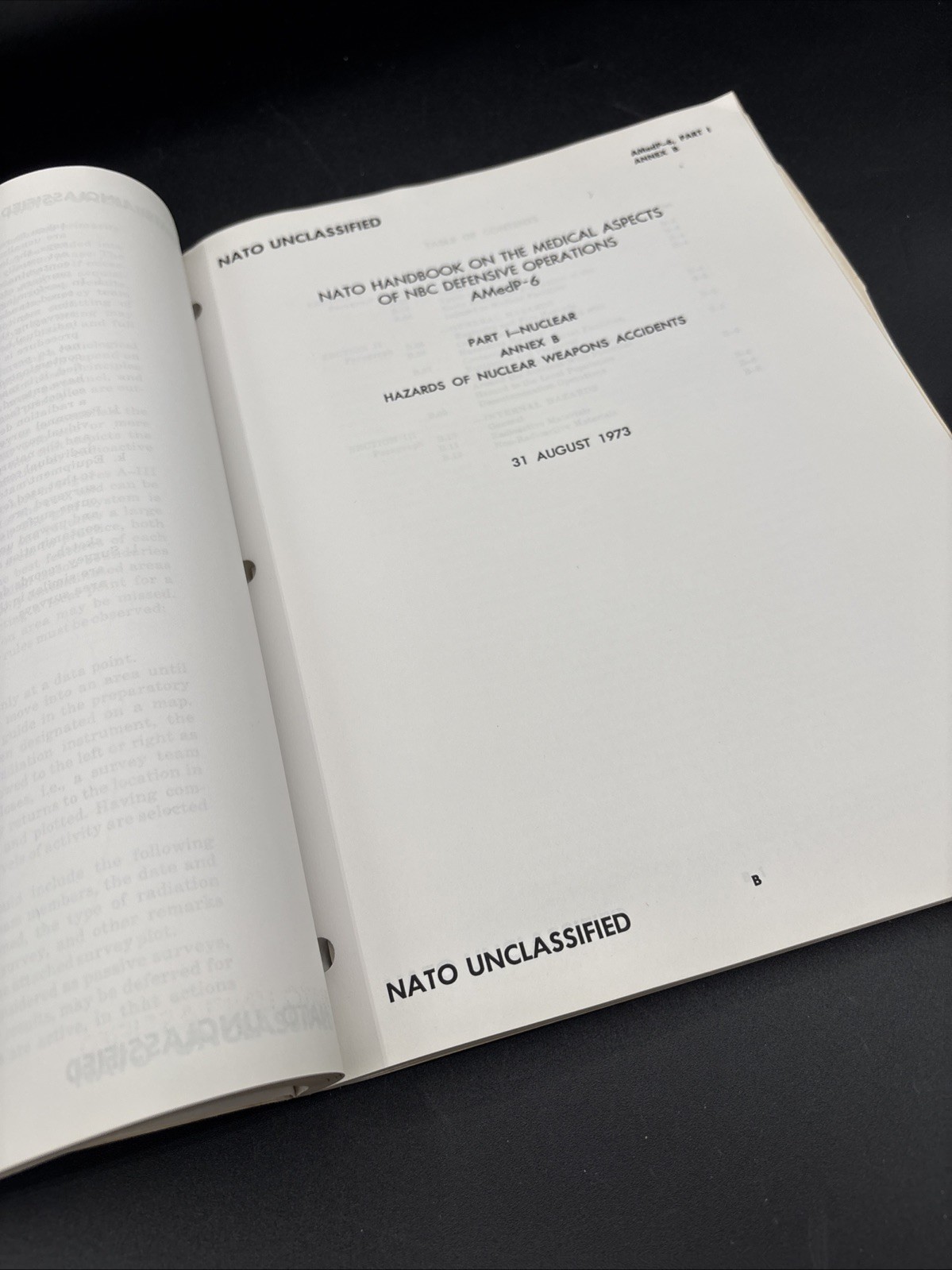 1973 NATO Handbook on Medical Aspects of NBC Defensive Operations Army Navy AF