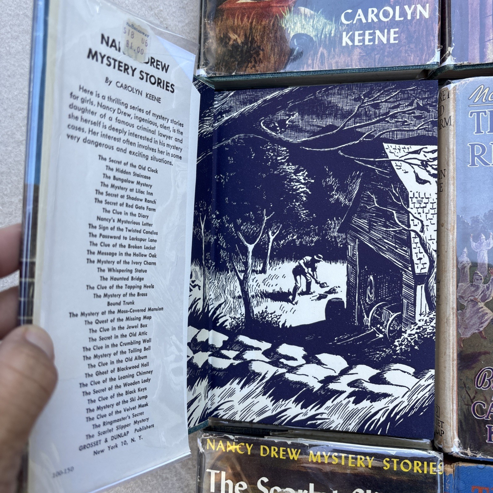 12 vintage Nancy Drew Mysteries (most with DJs) #1-6, 16, 26 + 1930s-1950s edit