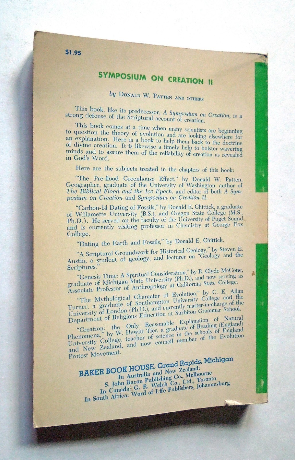 A Symposium on Creation – Henry M. Morris & etc., 1969-’70 sc, Baker Book House
