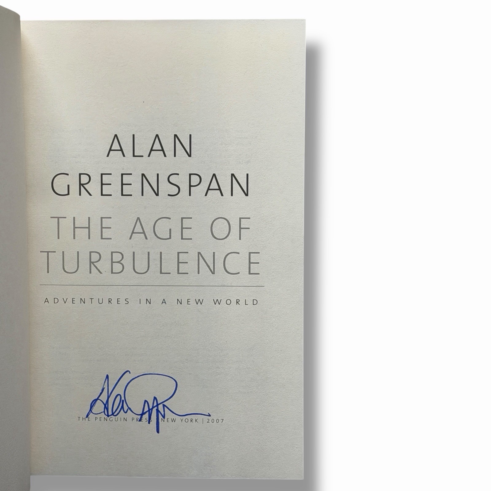 SIGNED Alan Greenspan Age of Turbulence Hardcover Economics Memoir Politic Prose