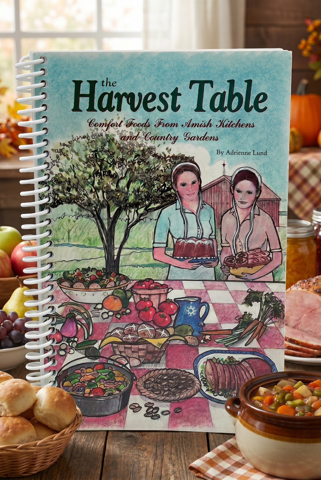 Amish Cookbook „Harvest Table“ by Adrienne Lund Made in USA