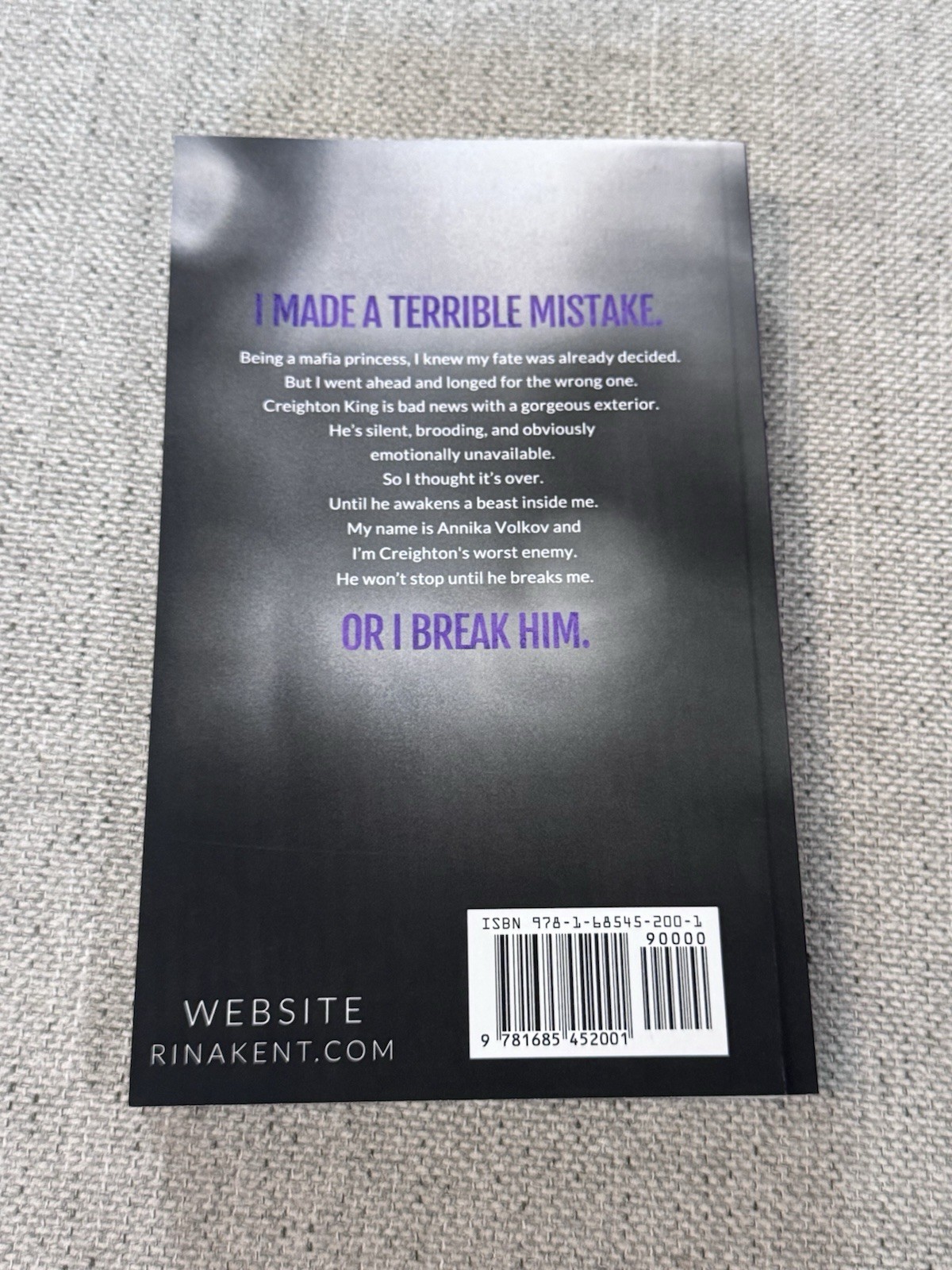 God Of Pain Rina Kent Legacy Of Gods Out Of Print Model Cover New Signed
