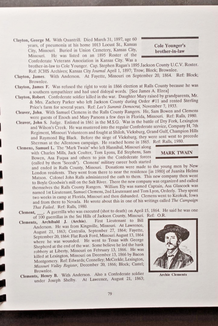 Branded as Rebels, Eakin & Hale, 1995, 2nd Printing with corrections, Missouri