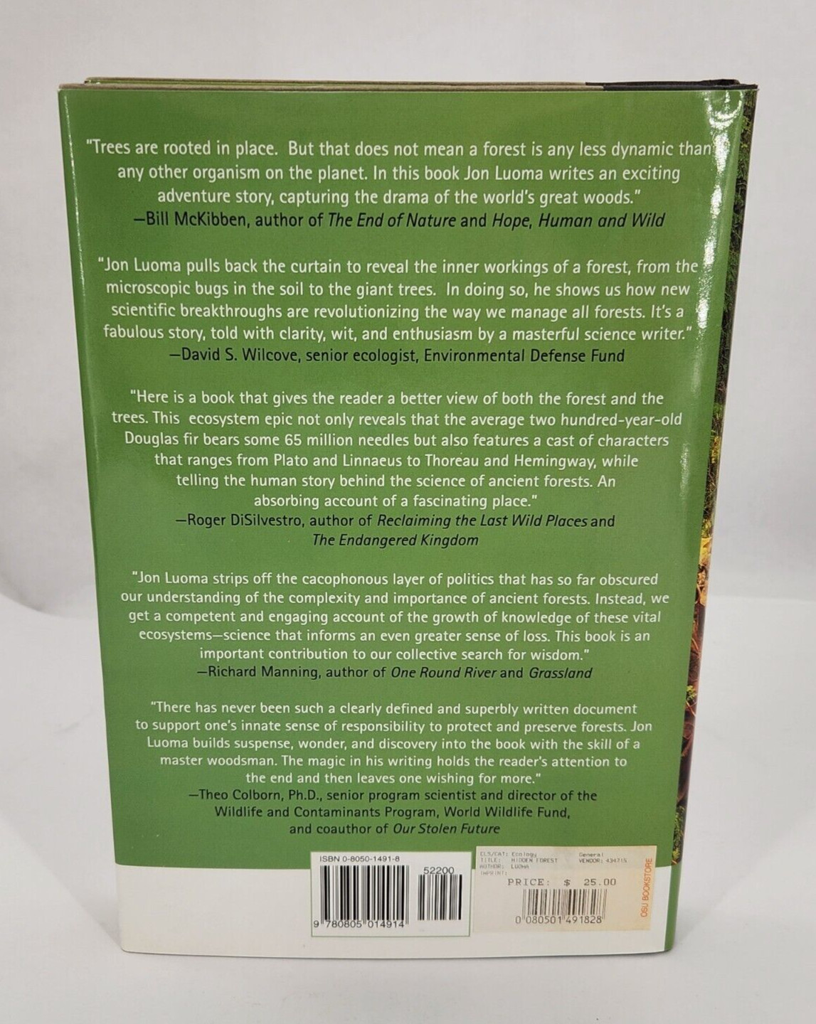 Hidden Forest : Biography of an Ecosystem by Luoma, Jon R. 1999 Hardcover
