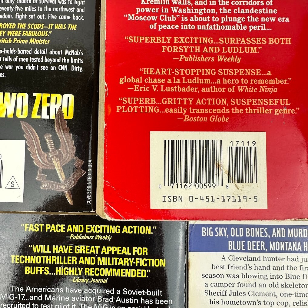 Lot of 5 Mystery War Crime Fiction PB Books/Novels Multiple Titles/Authors