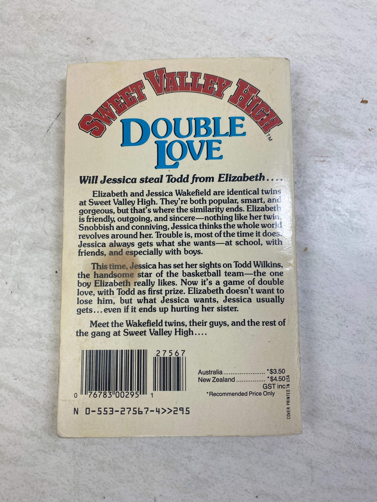 Sweet Valley High #1 Double Love paperback 1983
