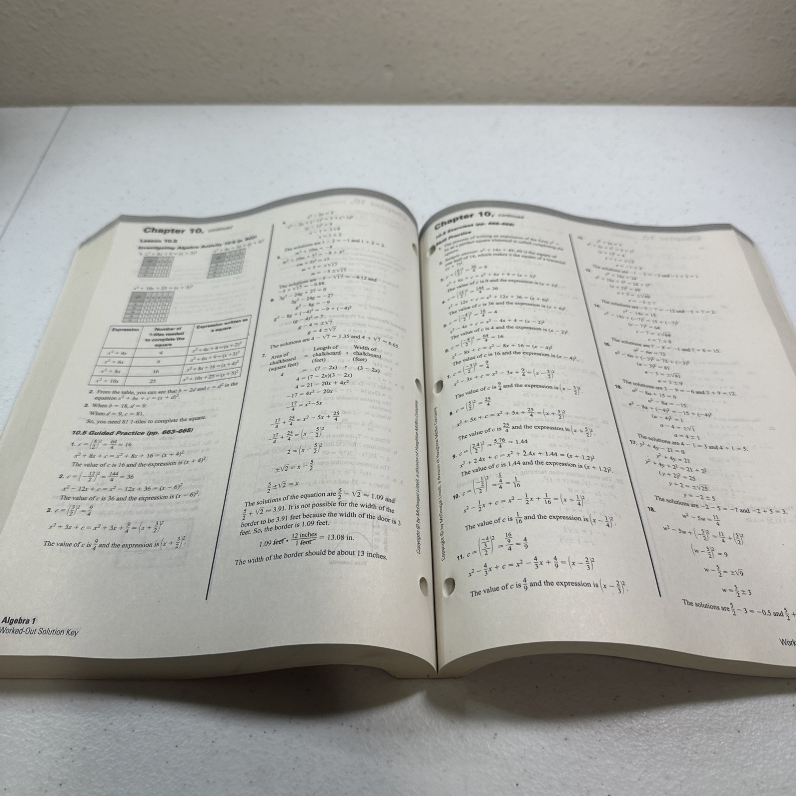 Holt McDougal Larson Algebra 1: Worked-Out Solutions Key
