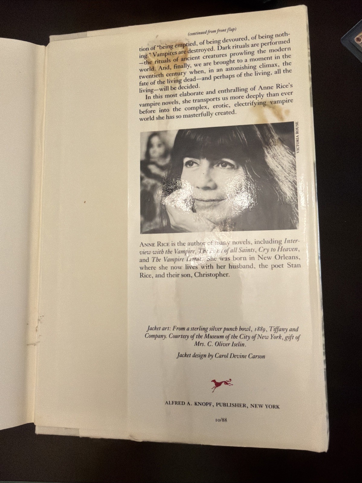 The Vampire Chronicles: The Queen of the Damned by Anne Rice First Edition 1988