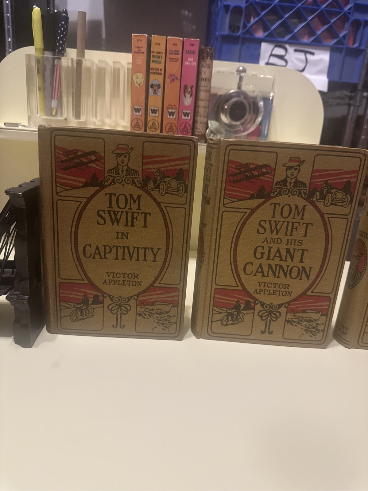 1913 ANTIQUARIAN APPLETON TOM SWIFT VINTAGE BOOKSET GROSSET&DUNLAP HC DECOR BOOK