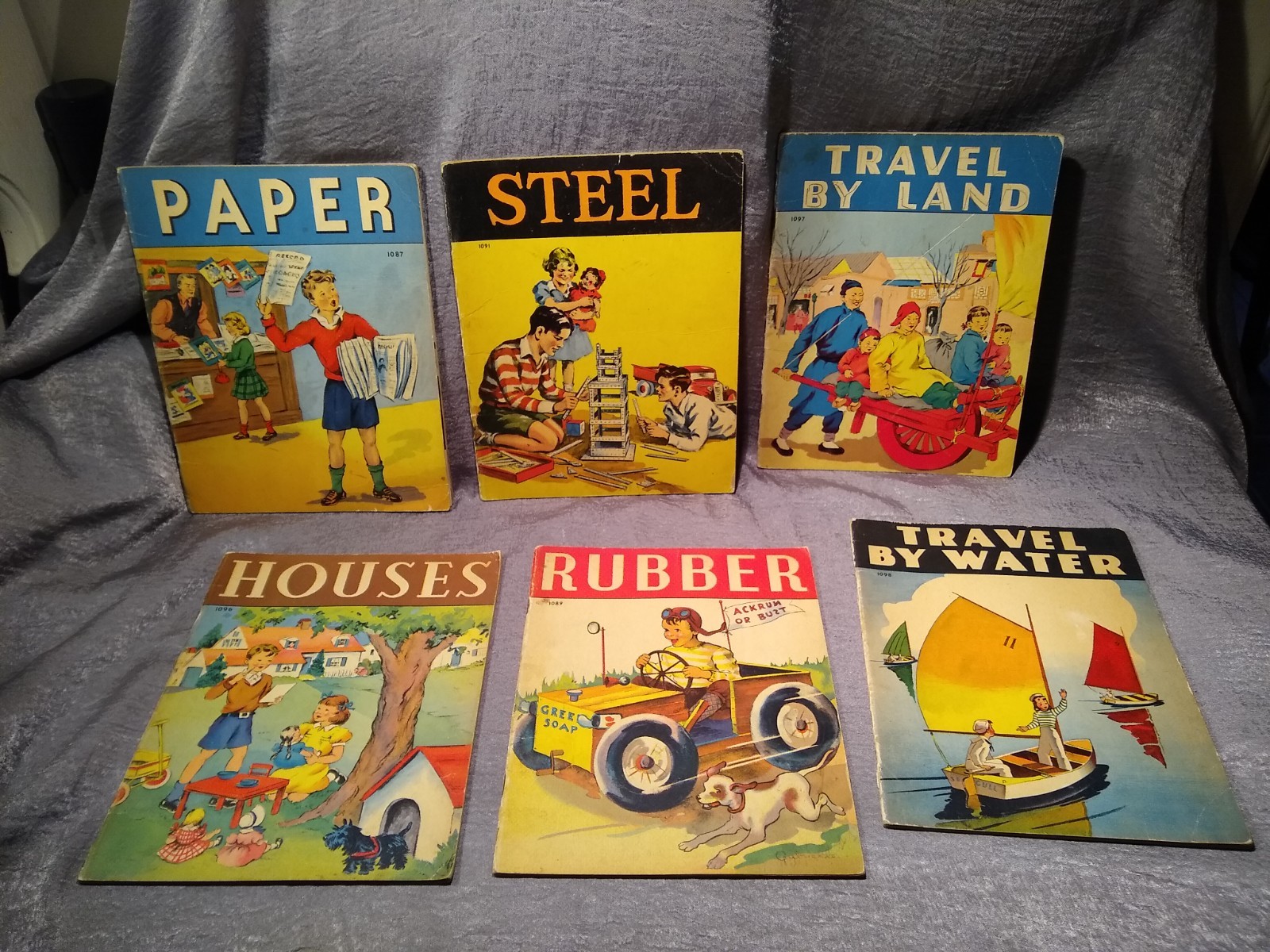 6 Vintage Kid’s Books, 1940 Whitman Publishing Good Condition