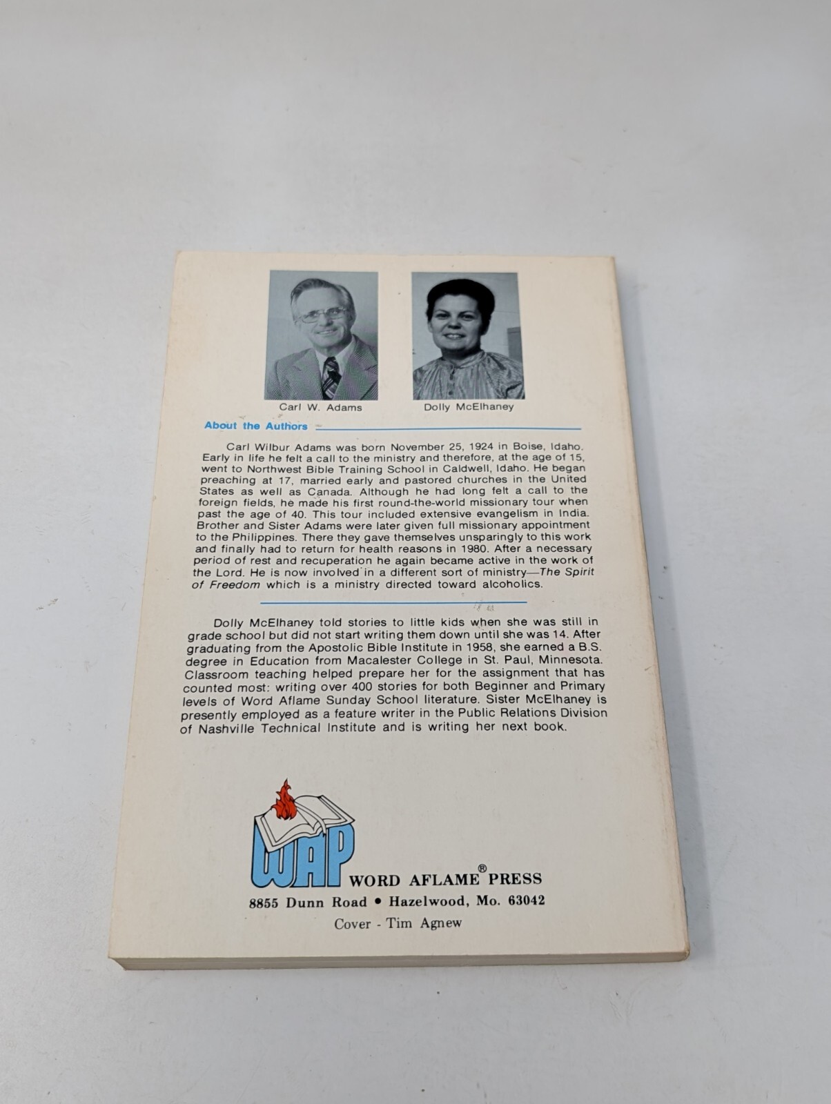 Born with a Mission by Carl W Adams & Dolly McElhaney Word Aflame Press 1981 VTG