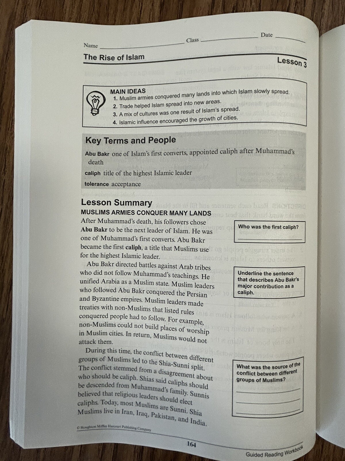 NEW! HMH Soc Studies Ancient Civilizations Guided Reading Workbook 9780544669239