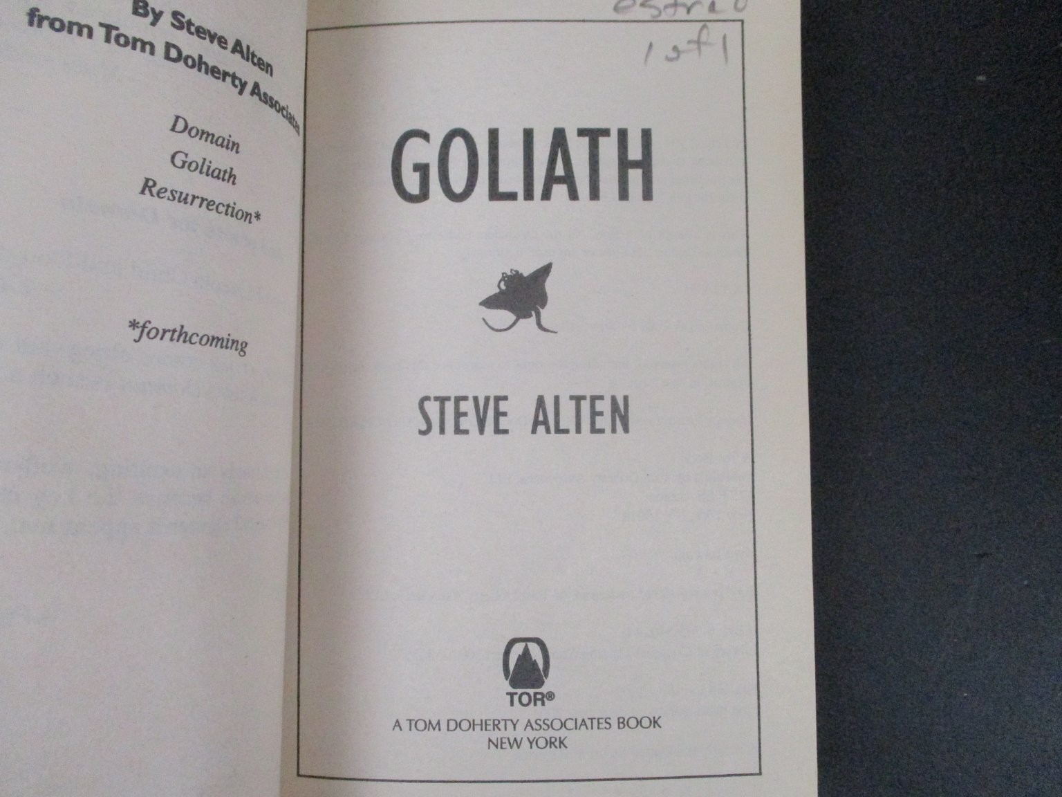 Goliath Steve Alten 2003 First Mass Market Edition Sci-Fi Thriller Tor Paperback