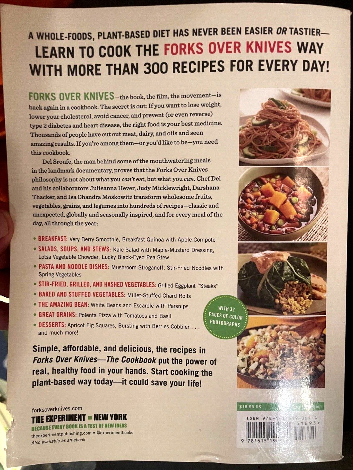 FORKS OVER KNIVES The Cookbook, 300 Plant Based Recipes NYTimes Best Seller