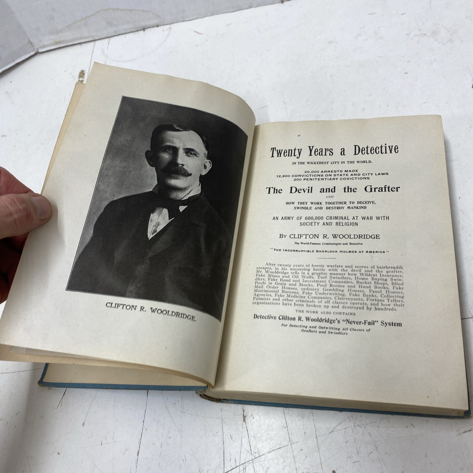20 Years A Detective in The Wickedest City In The World Wooldridge 1908 First Ed
