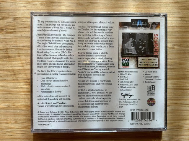World War II Encyclopedia, European Theater, Softkey CD-ROM