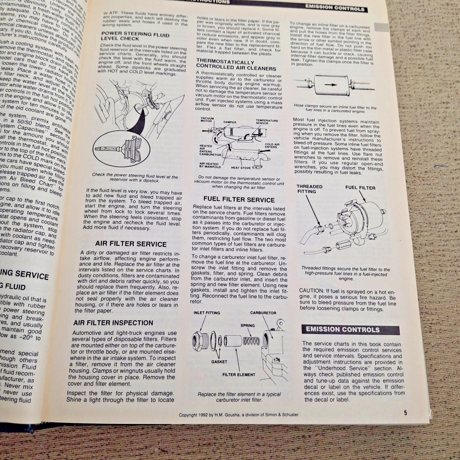 Hardback Chilton’s 1992 Car Care Guide,A Chek Chart Publication