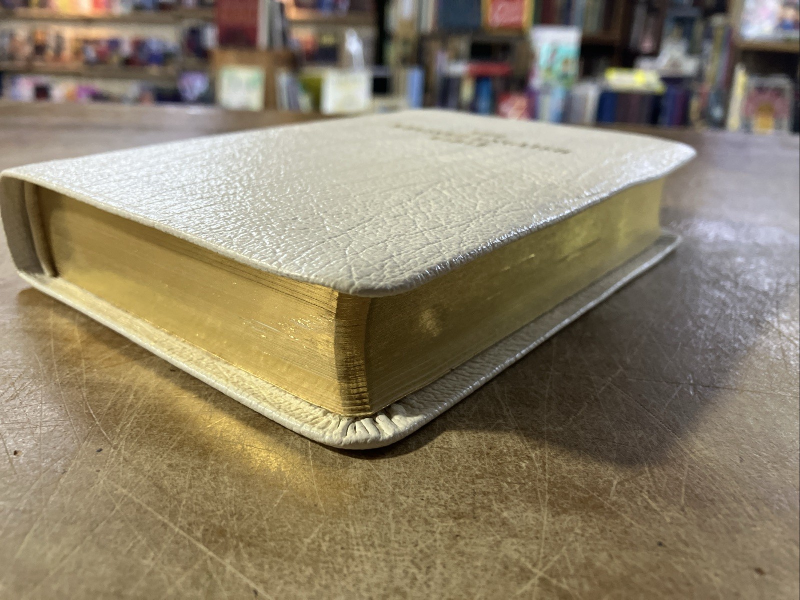 Revised English Bible (REB) White French Morocco Leather Rare Cambridge REB172W