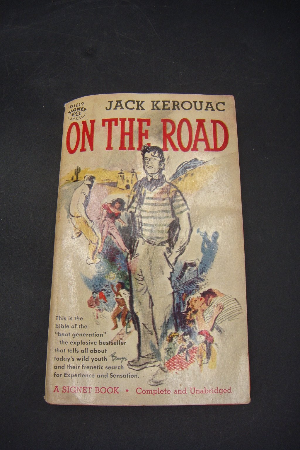 On the Road Jack Kerouac Paperback Novel 1958 5th Signet Printing Vintage