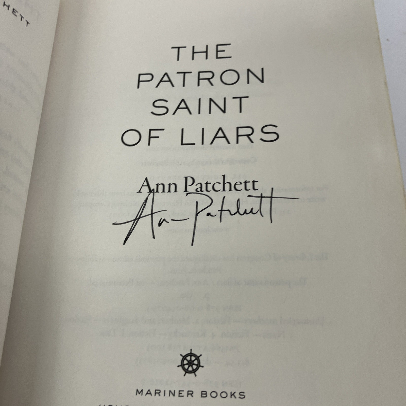 SIGNED Ann Patchett Patron Saint of Liars + These Precious Days (Lot of 2 PBs)
