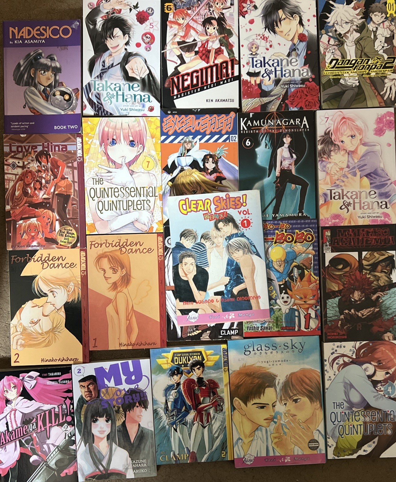 Manga Anime Graphic Collection Lot Of 21 Assorted Titles Volumes Akamatsu Yamada