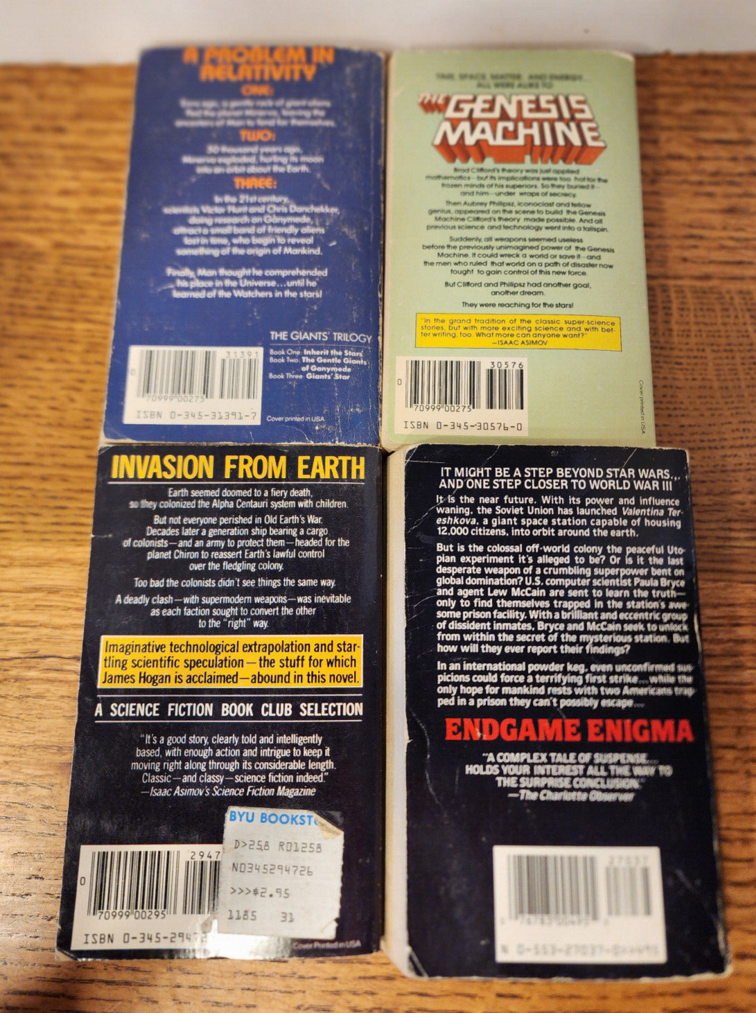 VTG James P Hogan 4PB Lot:Giants‘ Star/Genesis Machine/Voyage Yesteryear/Endgame