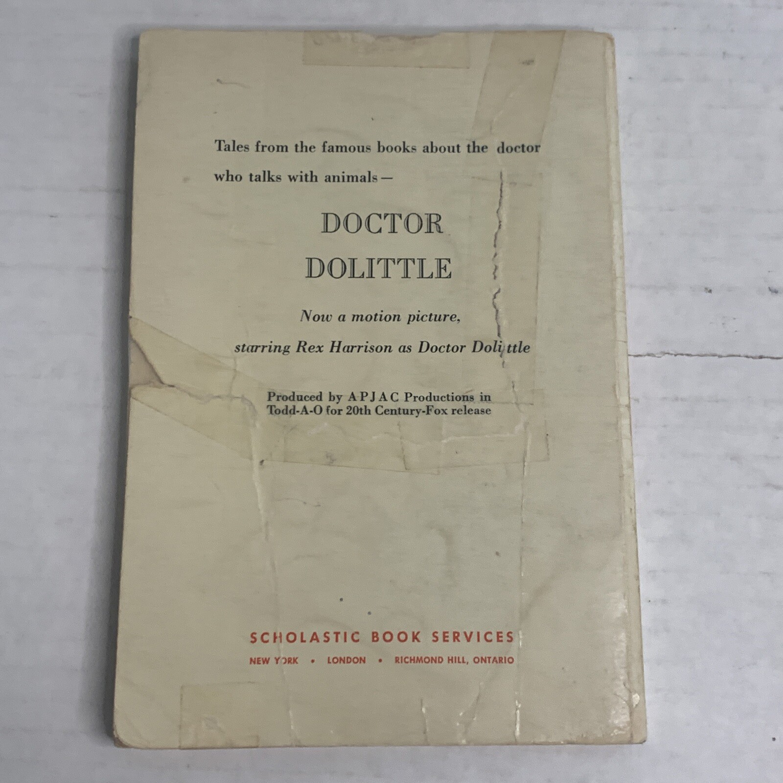 Lot of 2 Vintage 1960s Scholastic Book Services Paperbacks Dolittle/ Robin Hood