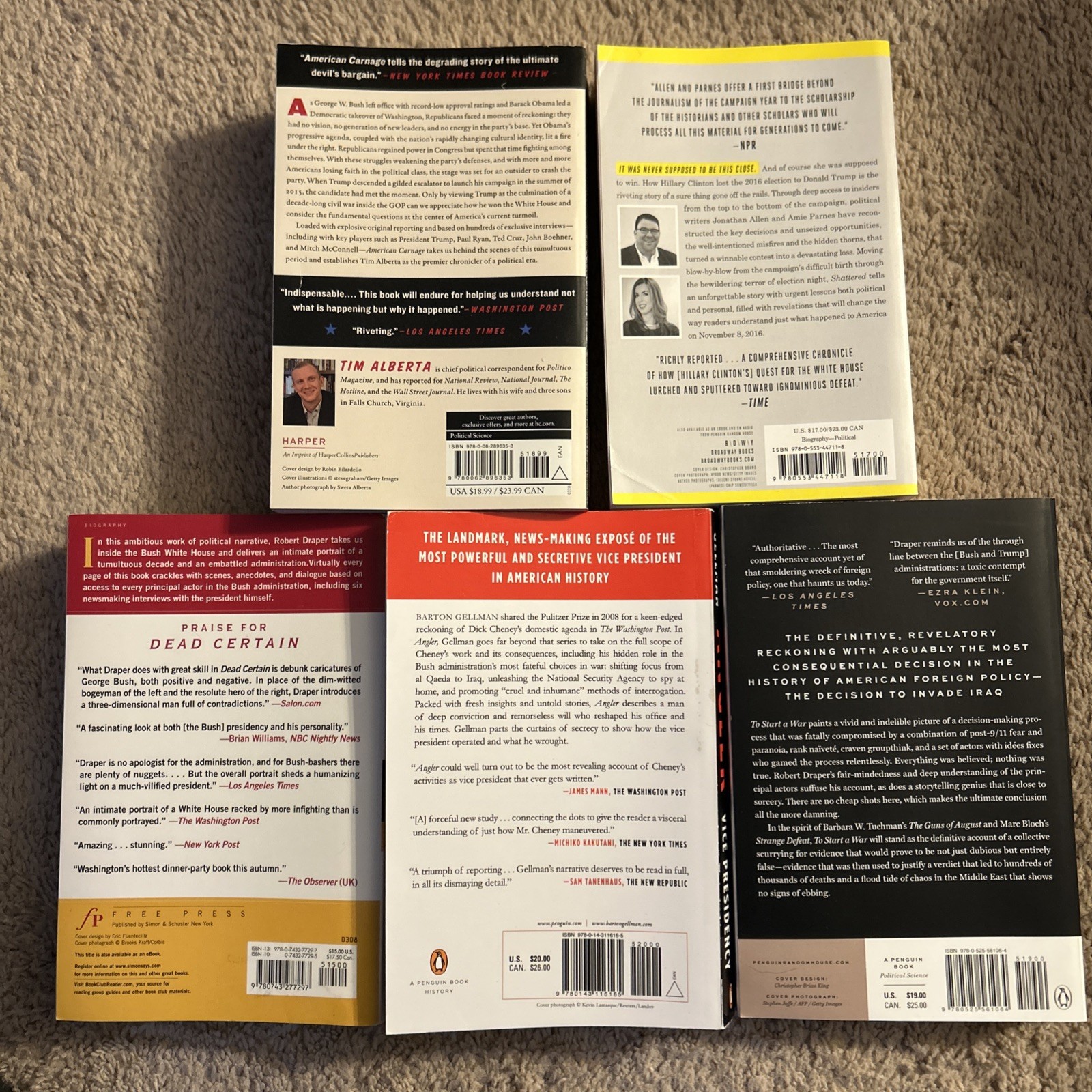 2000s Political History Book Bundle Lot (Bush, Cheney, Clinton, Trump)