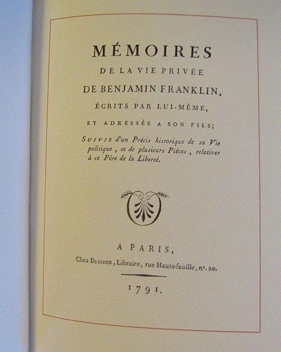 The Autobiography Of Benjamin Franklin Franklin Library Blue Leather HC 1981 USA