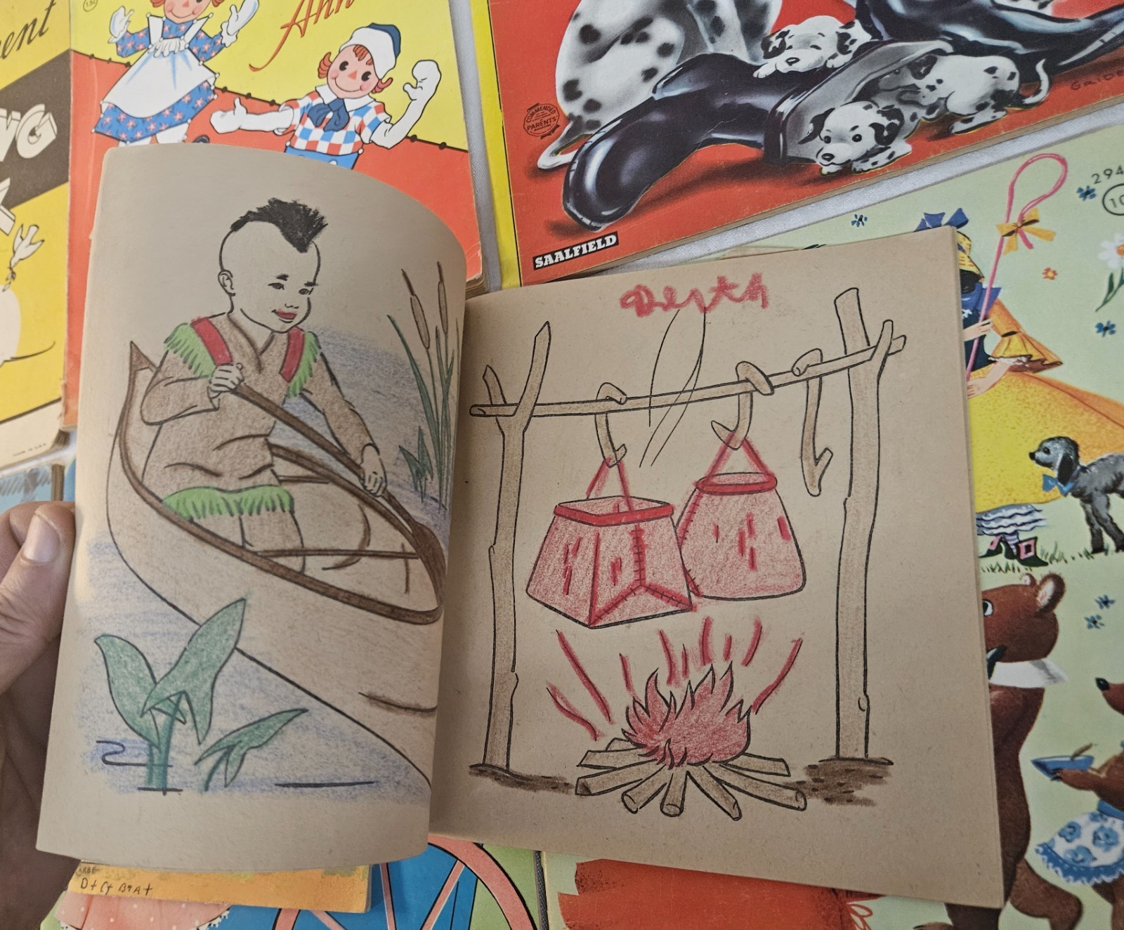 Lot of 10 Vintage USED Children’s Coloring Books 1950’s-60s Era in Nice Shape