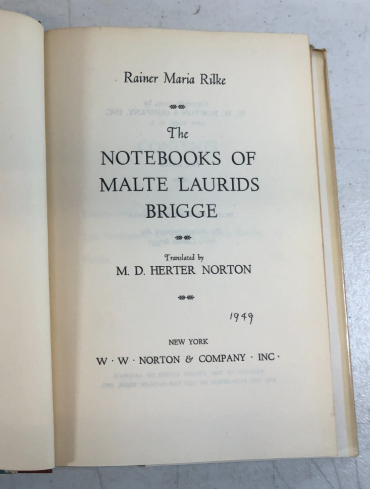 The Notebooks of Malte Laurids Brigge, Rilke, 1949, E-119
