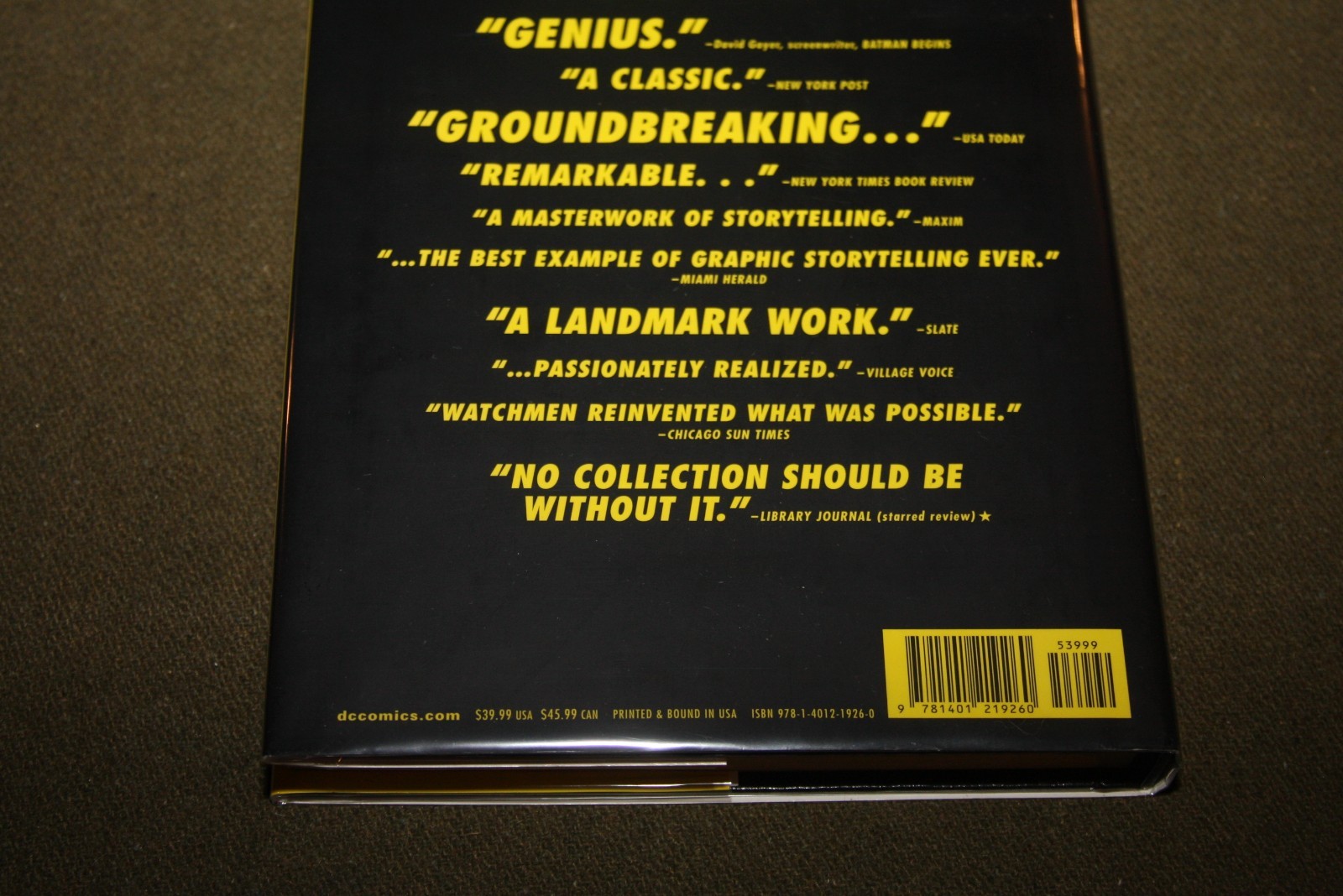 Watchmen by Alan Moore & Dave Gibbons 2008 HC 1st Printing DC