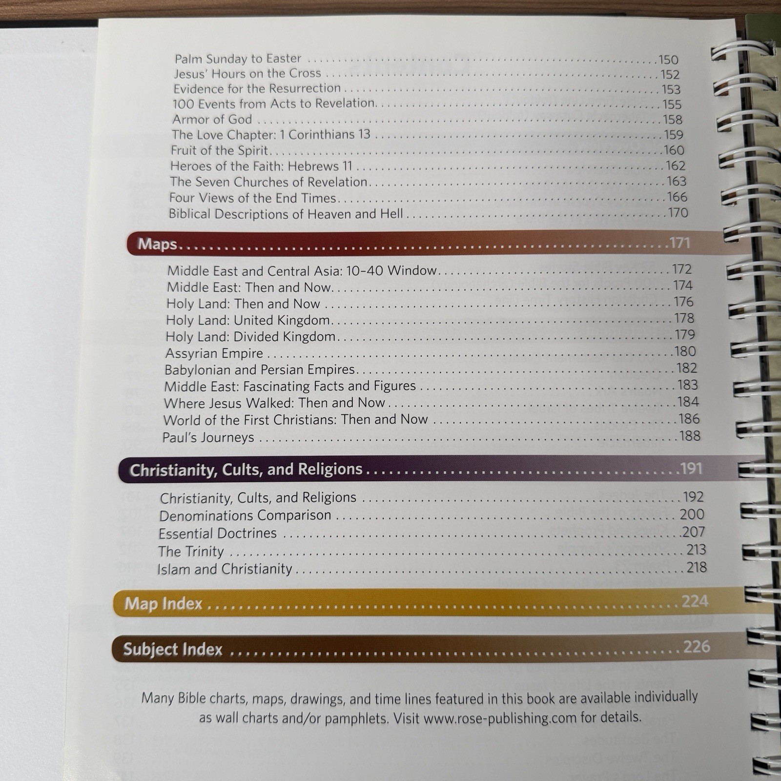 Rose Book of Bible Charts, Maps and Time Lines Full-Color Spiral Bound Foldout