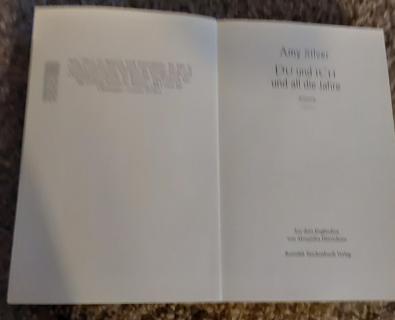 367 PAGE GERMAN LANGUAGE BOOK „DU UND ICH UND ALL DIE JAHRE“ AMY SILVER