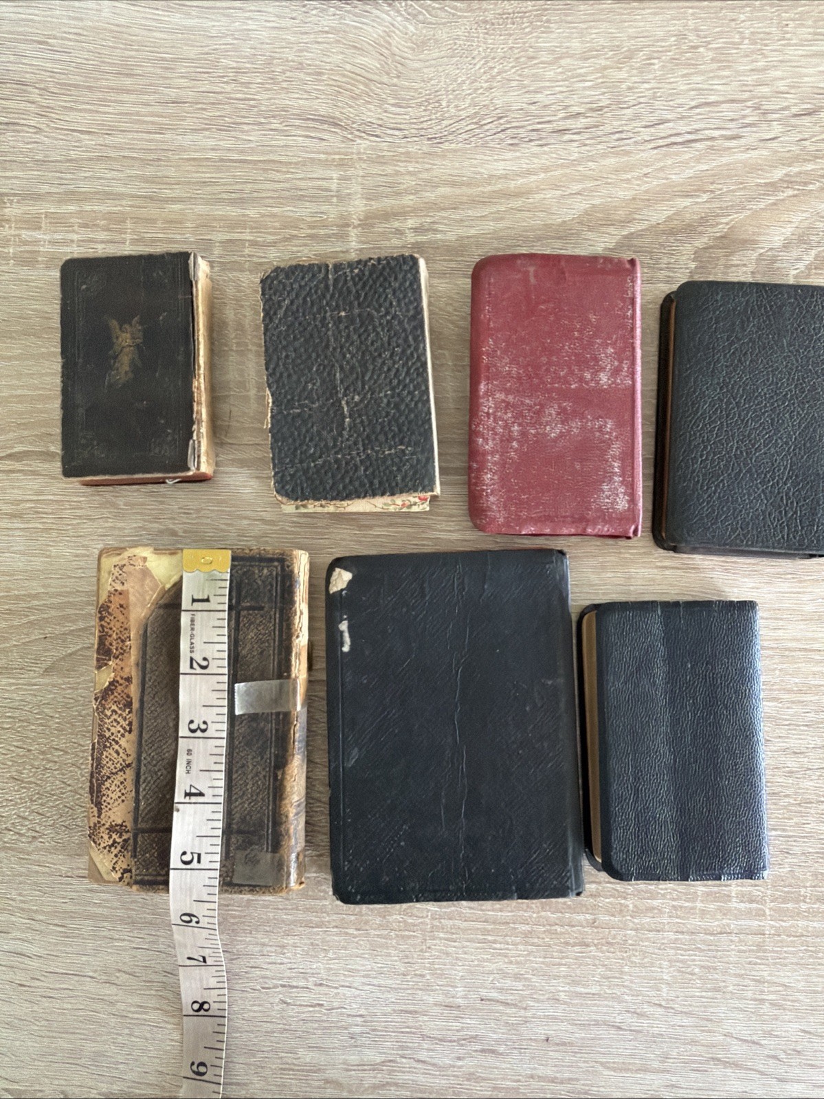 Lot of 7 Antique Vintage Religious Books/Bibles Compact Pocket Size 1800s-1900s