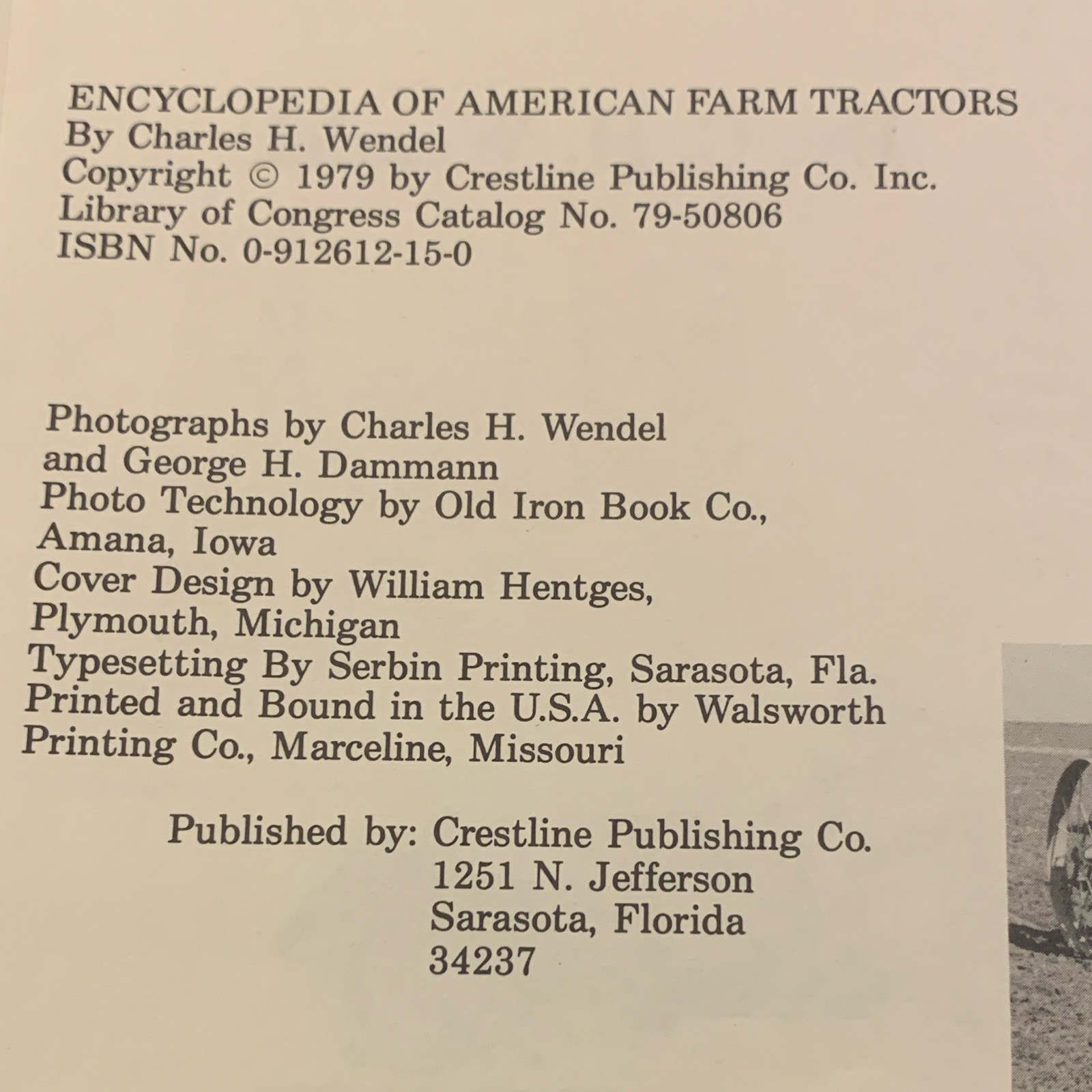 Charles H. Wendel Encyclopedia of American Farm Tractors Hardcover 1979
