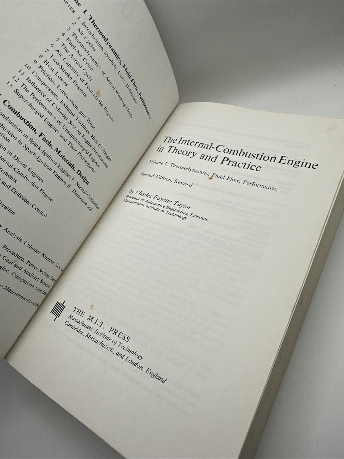 The Internal Combustion Engine in Theory and Practice Volumes 1 and 2 : Revised