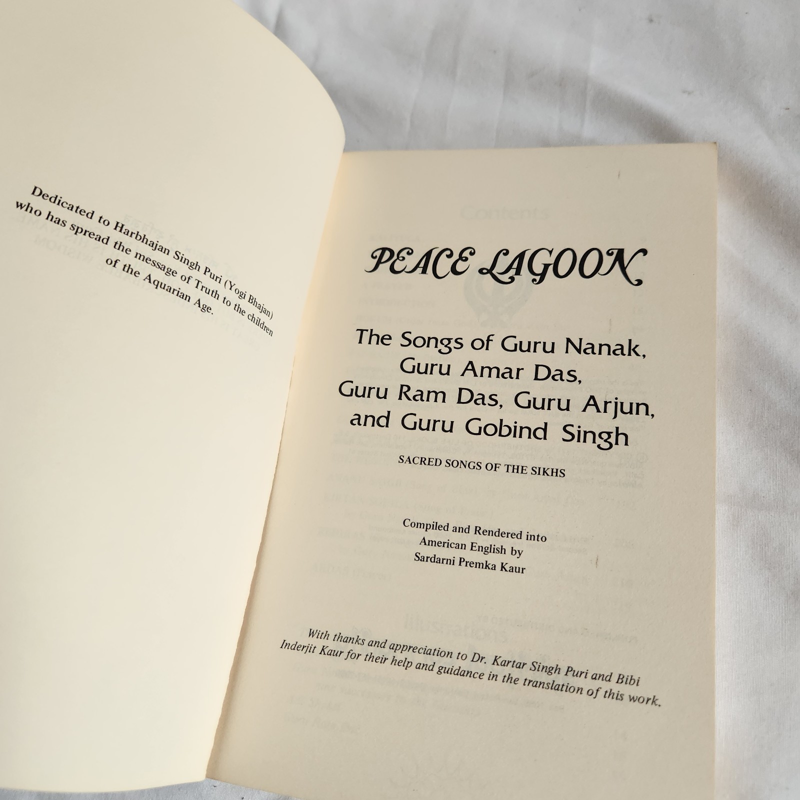 1973 Peace Lagoon The Songs of Guru Nanak Sacred Songs of the Sikhs PB Book Rare