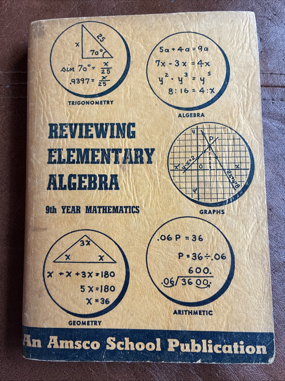Amsco Reviewing Elementary Algebra ~ Amsco School 9th Edition ~ 1949 Clean