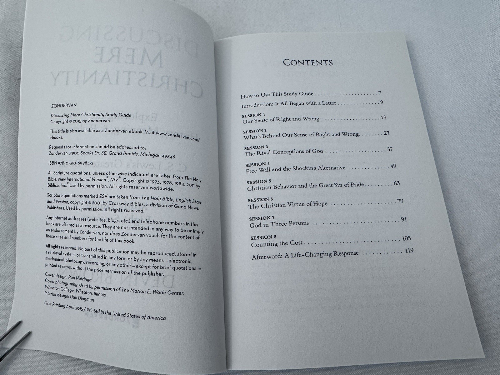 Pair Of Books C S Lewis Mere Christianity & Discussing Mere Christianity Guide