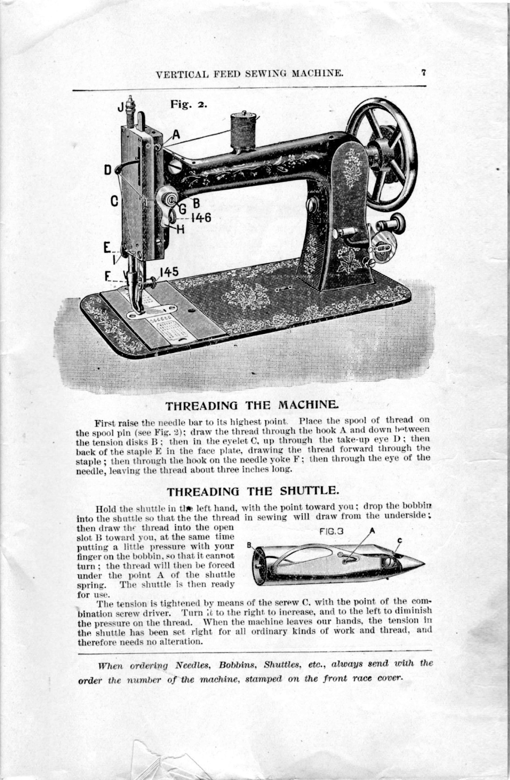 DAVIS Vertical Feed Sewing Machine Instruction Manual BIND – FRONT & BACK